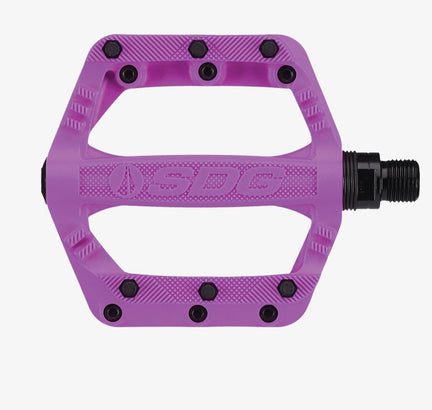 SDG Components, Slater, Platform Pedals, Body: Nylon, Spindle: Cr-Mo, 9/16'', Purple, Pair
