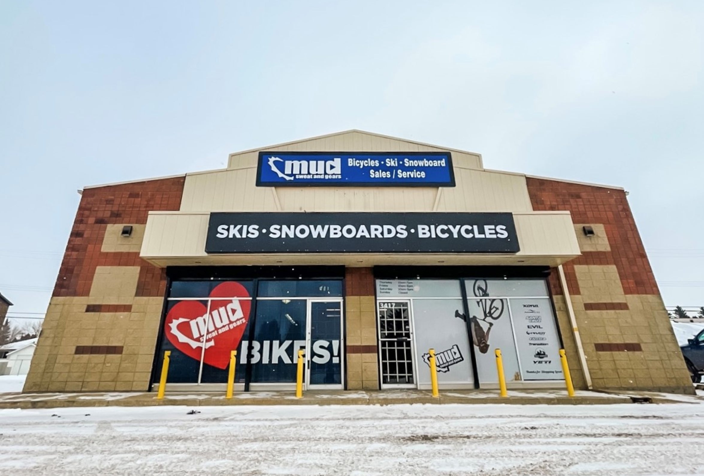 Bicycle shops store red deer